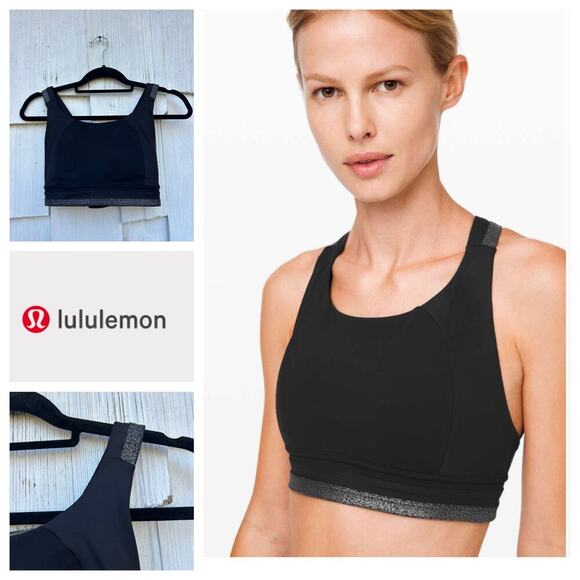 Lululemon Power Position Bra Black 8‎ - Picture 1 of 9